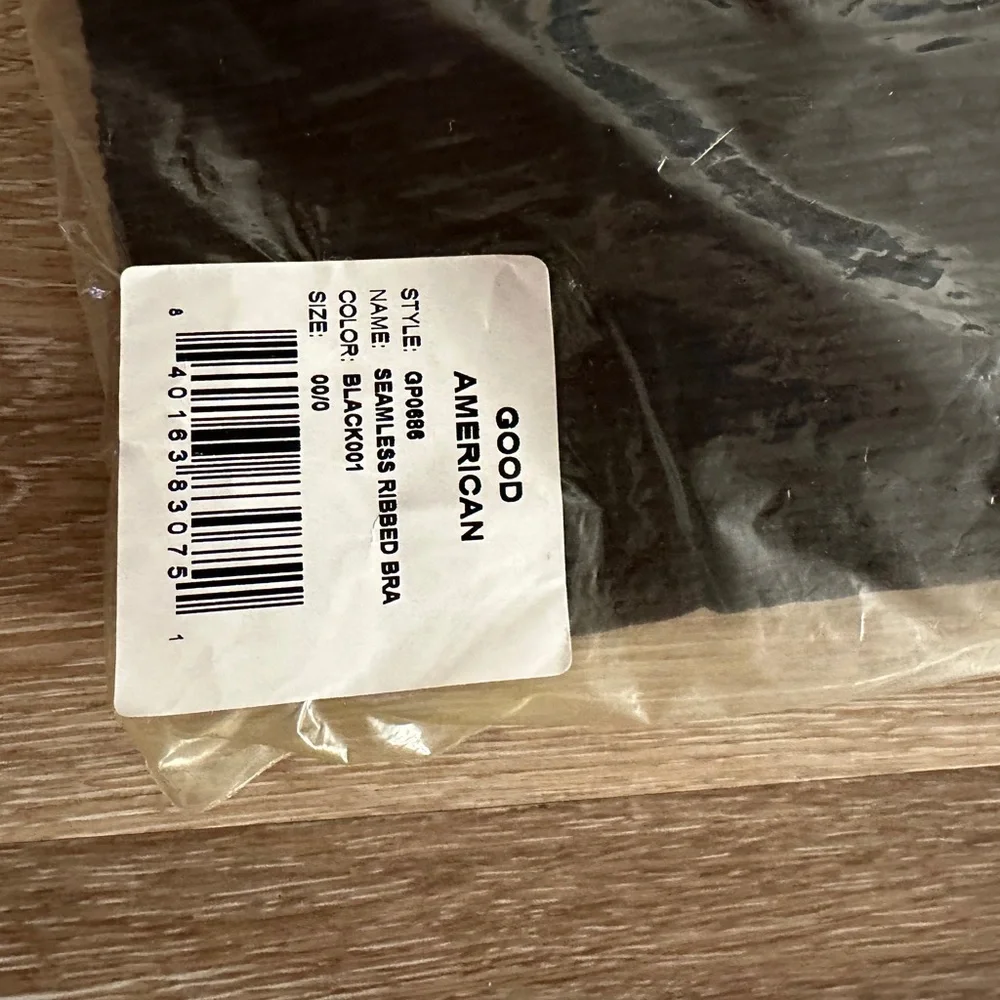 GOOD AMERICAN Seamless Ribbed Lounge Stretch Tank Bra Thick Strap SIZE XS 0 Fit - Picture 3 of 5